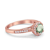 14K Gold 0.67ct Round Halo 6.5mm G SI Diamond Engagement Wedding Ring