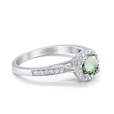 14K Gold 0.67ct Round Halo 6.5mm G SI Diamond Engagement Wedding Ring
