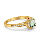 14K Gold 0.67ct Round Halo 6.5mm G SI Diamond Engagement Wedding Ring