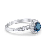 14K Gold 0.67ct Round Halo 6.5mm G SI Diamond Engagement Wedding Ring