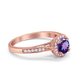 14K Gold 0.67ct Round Halo 6.5mm G SI Diamond Engagement Wedding Ring