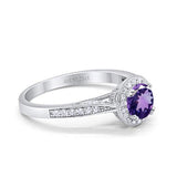 14K Gold 0.67ct Round Halo 6.5mm G SI Diamond Engagement Wedding Ring