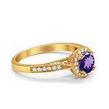 14K Gold 0.67ct Round Halo 6.5mm G SI Diamond Engagement Wedding Ring