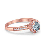 14K Gold 0.67ct Round Halo 6.5mm G SI Diamond Engagement Wedding Ring