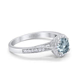 14K Gold 0.67ct Round Halo 6.5mm G SI Diamond Engagement Wedding Ring