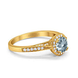 14K Gold 0.67ct Round Halo 6.5mm G SI Diamond Engagement Wedding Ring