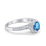14K Gold 0.67ct Round Halo 6.5mm G SI Diamond Engagement Wedding Ring