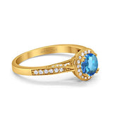 14K Gold 0.67ct Round Halo 6.5mm G SI Diamond Engagement Wedding Ring