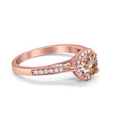 14K Gold 0.67ct Round Halo 6.5mm G SI Diamond Engagement Wedding Ring