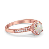 14K Gold 0.67ct Round Halo 6.5mm G SI Diamond Engagement Wedding Ring