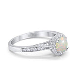 14K Gold 0.67ct Round Halo 6.5mm G SI Diamond Engagement Wedding Ring