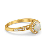 14K Gold 0.67ct Round Halo 6.5mm G SI Diamond Engagement Wedding Ring