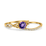 14K Gold 1.05ct Round 6mm G SI Diamond Engagement Bridal Wedding Ring