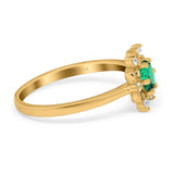 14K Gold 1.01ct Round 6mm G SI Art Deco Diamond Engagement Wedding Ring