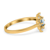 14K Gold 1.01ct Round 6mm G SI Art Deco Diamond Engagement Wedding Ring