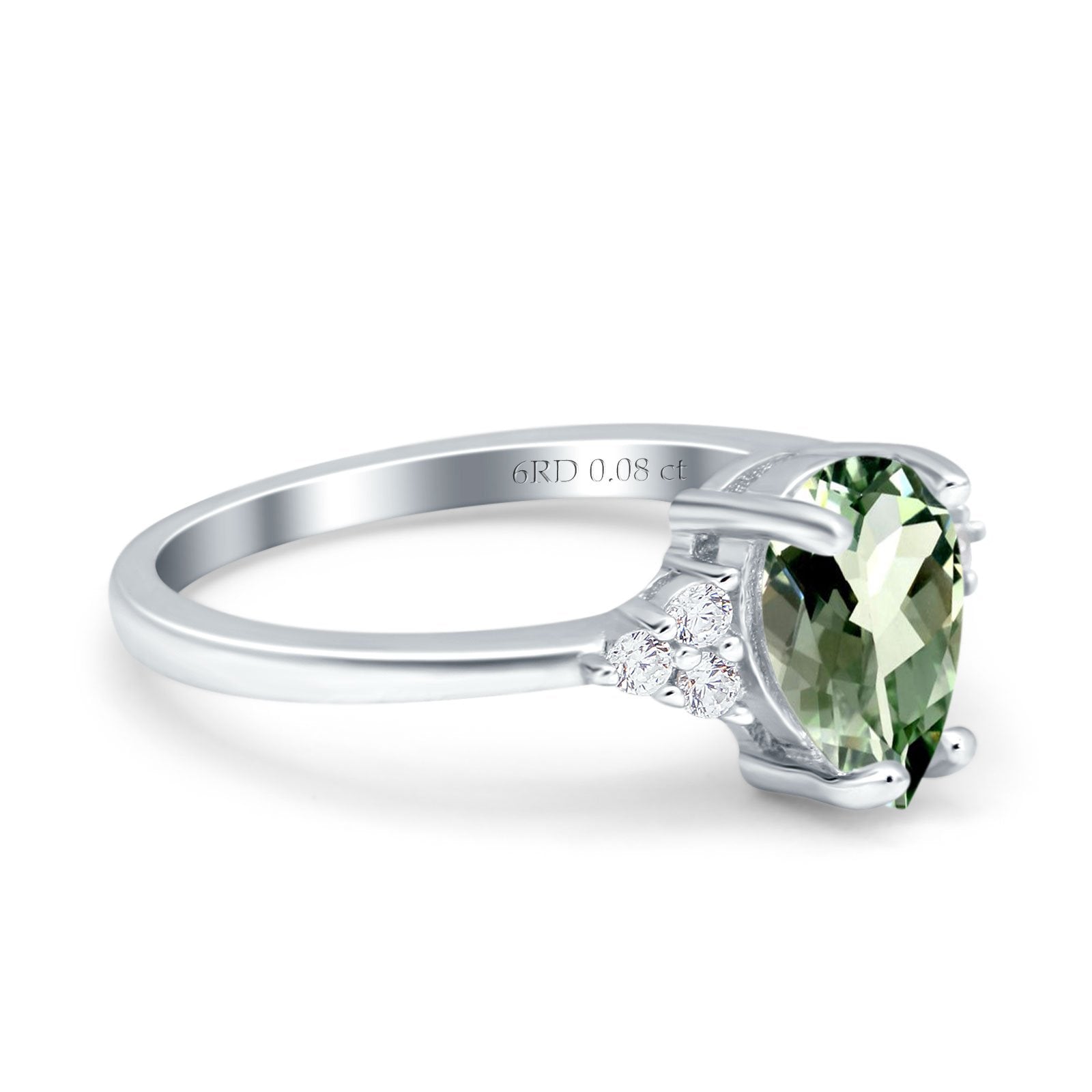 14K Gold 1.33ct Teardrop Pear 8mmx6mm G SI Diamond Engagement Wedding Ring