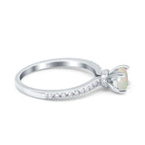 14K Gold 1.14ct Round Accent Vintage 6mm G SI Diamond Engagement Wedding Ring