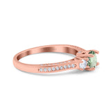 14K Gold 1.37ct Round Three Stone Vintage 6mm G SI Diamond Engagement Wedding Ring