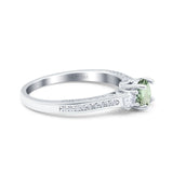 14K Gold 1.37ct Round Three Stone Vintage 6mm G SI Diamond Engagement Wedding Ring