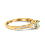 14K Gold 1.37ct Round Three Stone Vintage 6mm G SI Diamond Engagement Wedding Ring
