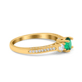 14K Gold 1.37ct Round Three Stone Vintage 6mm G SI Diamond Engagement Wedding Ring