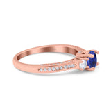 14K Gold 1.37ct Round Three Stone Vintage 6mm G SI Diamond Engagement Wedding Ring