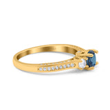 14K Gold 1.37ct Round Three Stone Vintage 6mm G SI Diamond Engagement Wedding Ring