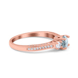 14K Gold 1.37ct Round Three Stone Vintage 6mm G SI Diamond Engagement Wedding Ring