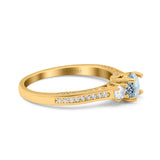 14K Gold 1.37ct Round Three Stone Vintage 6mm G SI Diamond Engagement Wedding Ring