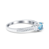 14K Gold 1.37ct Round Three Stone Vintage 6mm G SI Diamond Engagement Wedding Ring