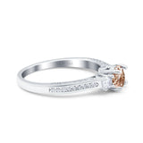 14K Gold 1.37ct Round Three Stone Vintage 6mm G SI Diamond Engagement Wedding Ring
