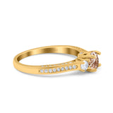 14K Gold 1.37ct Round Three Stone Vintage 6mm G SI Diamond Engagement Wedding Ring