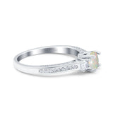 14K Gold 1.37ct Round Three Stone Vintage 6mm G SI Diamond Engagement Wedding Ring