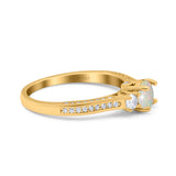 14K Gold 1.37ct Round Three Stone Vintage 6mm G SI Diamond Engagement Wedding Ring