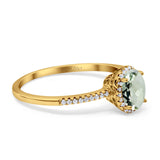 14K Gold 1.41ct Oval 8mmx6mm Fashion Accent G SI Diamond Engagement Wedding Ring