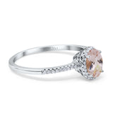 14K Gold 1.41ct Oval 8mmx6mm Fashion Accent G SI Diamond Engagement Wedding Ring
