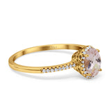 14K Gold 1.41ct Oval 8mmx6mm Fashion Accent G SI Diamond Engagement Wedding Ring