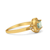 14K Gold 0.94ct Round Art Deco 6mm G SI Diamond Engagement Wedding Ring