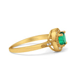 14K Gold 0.94ct Round Art Deco 6mm G SI Diamond Engagement Wedding Ring