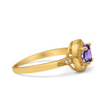 14K Gold 0.94ct Round Art Deco 6mm G SI Diamond Engagement Wedding Ring