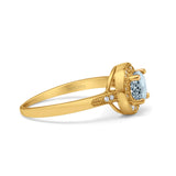 14K Gold 0.94ct Round Art Deco 6mm G SI Diamond Engagement Wedding Ring