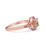 14K Gold 0.94ct Round Art Deco 6mm G SI Diamond Engagement Wedding Ring