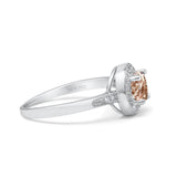 14K Gold 0.94ct Round Art Deco 6mm G SI Diamond Engagement Wedding Ring