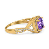 14K Gold 2.37ct Cushion Infinity Shank 8mm G SI Diamond Engagement Wedding Ring
