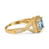 14K Gold 2.37ct Cushion Infinity Shank 8mm G SI Diamond Engagement Wedding Ring