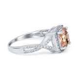 14K Gold 2.37ct Cushion Infinity Shank 8mm G SI Diamond Engagement Wedding Ring