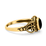 Petite Dainty Oval Solitaire Promise Ring Band Oxidized Braided 925 Sterling Silver