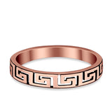 Plain Greek Key Spiral Band Ring Solid 925 Sterling Silver