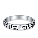 Plain Greek Key Spiral Band Ring Solid 925 Sterling Silver