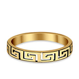 Plain Greek Key Spiral Band Ring Solid 925 Sterling Silver